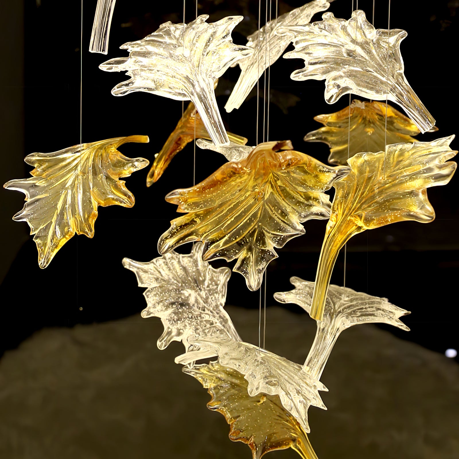 キラキラ Multicolor Crystal Maple Leaf Chandelier