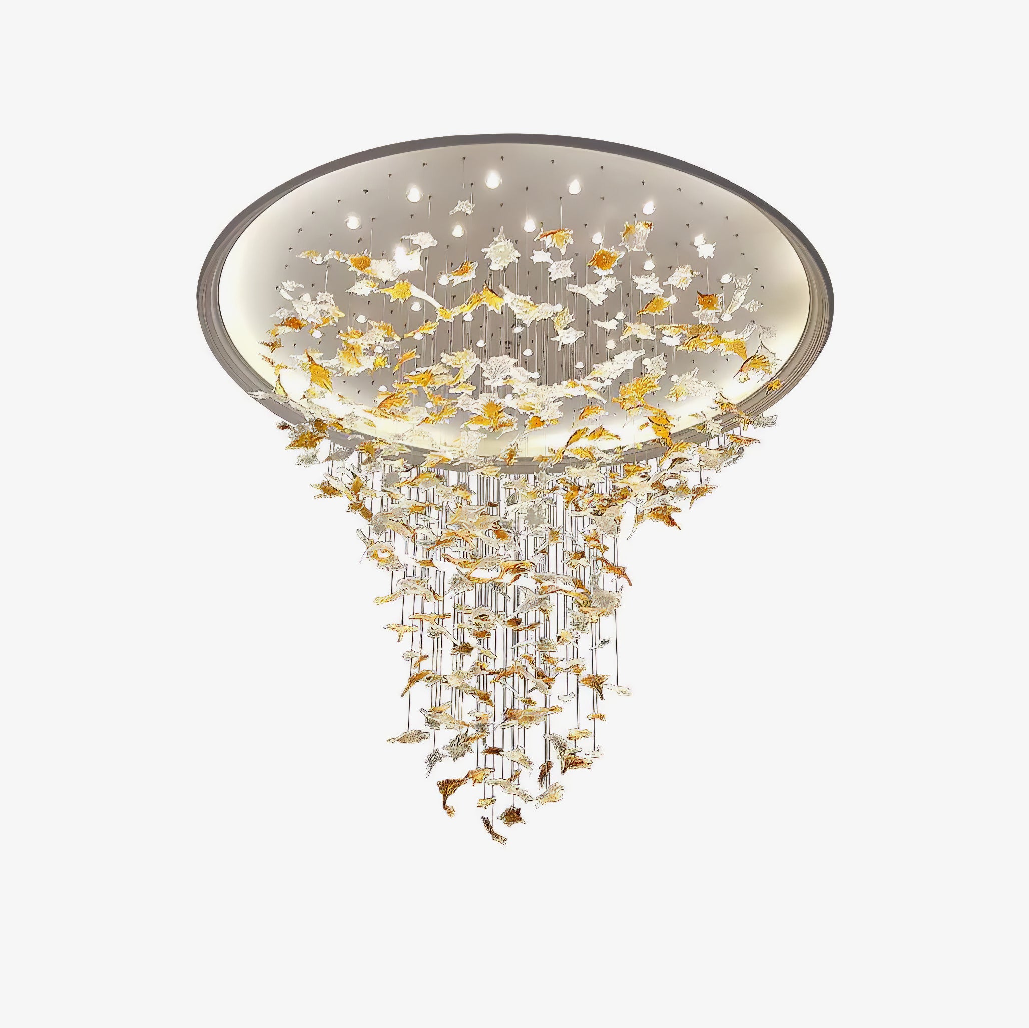 Multicolor Crystal Maple Leaf Chandelier