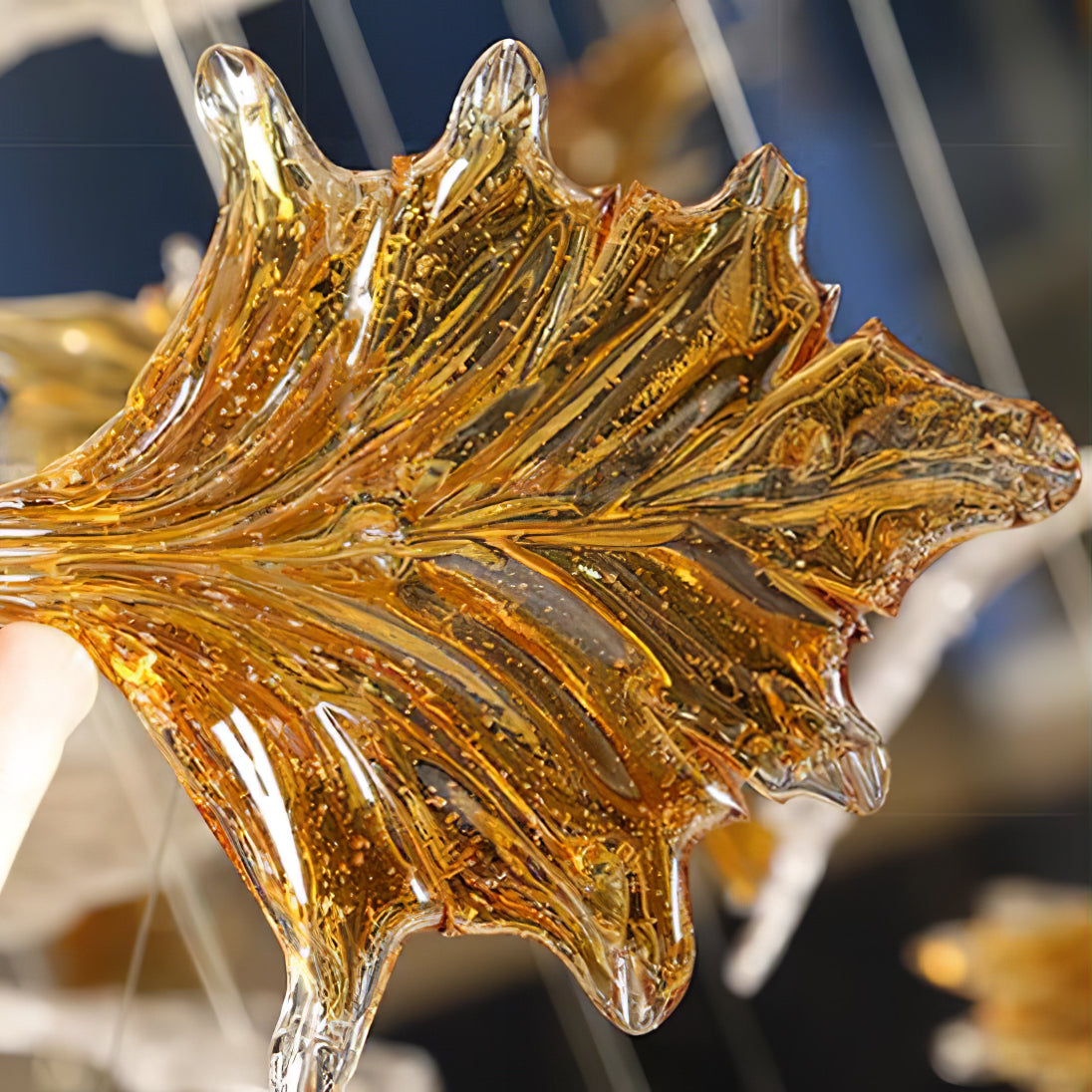 キラキラ Multicolor Crystal Maple Leaf Chandelier