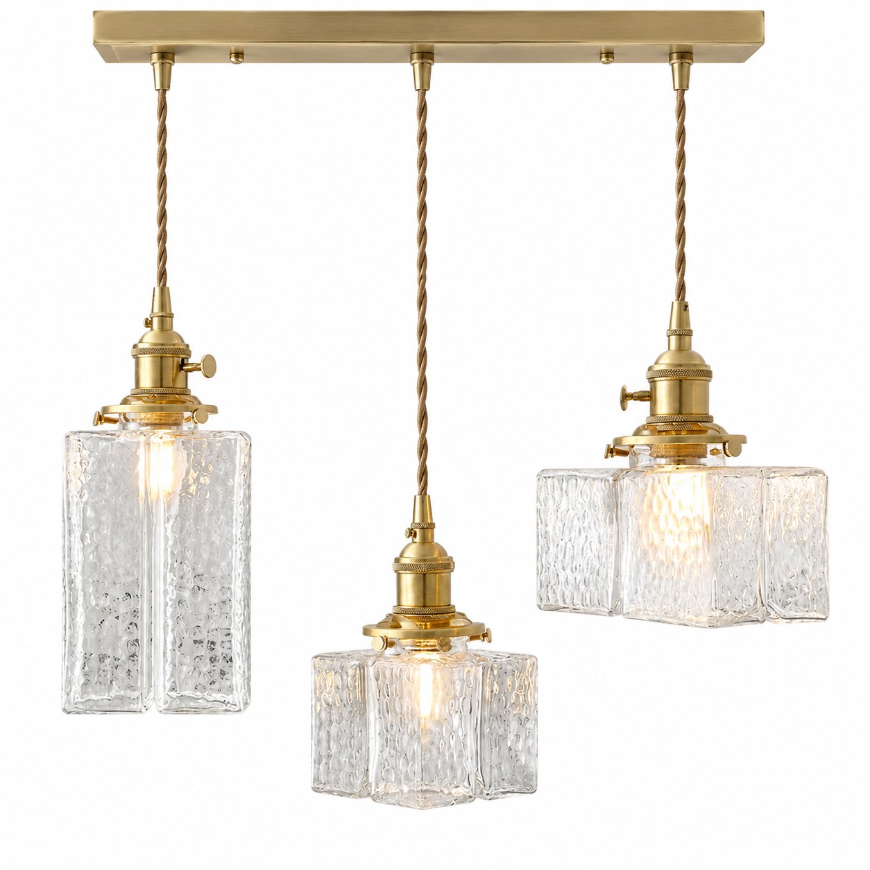 Three Clear Sugar Cubes, 60 cm Canopy, Mixed Sizes