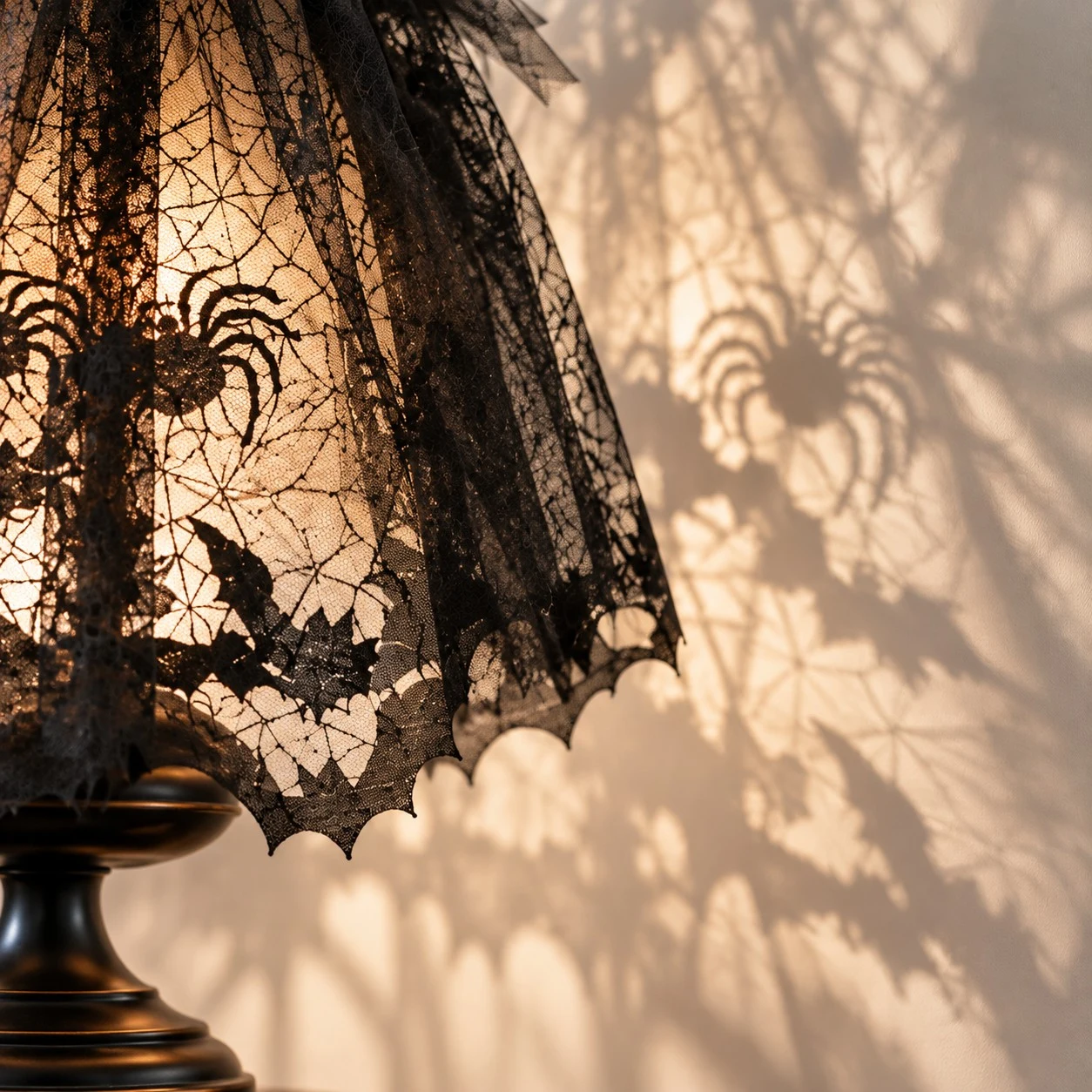 Halloween lampshade cover detail and styling