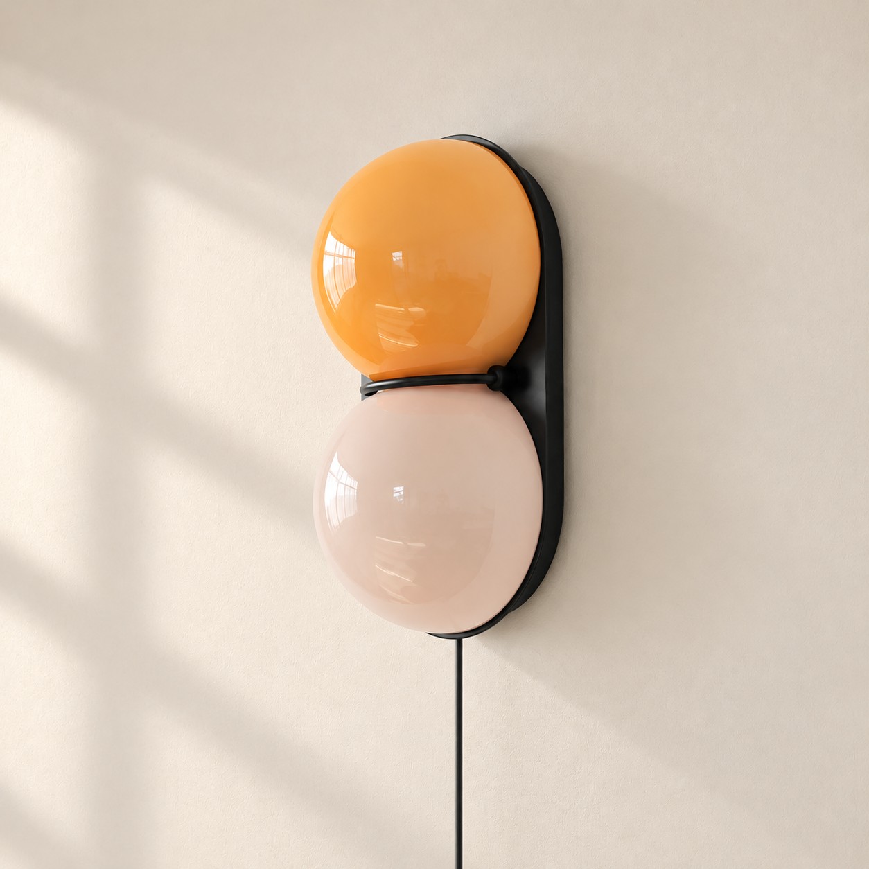 Black & orange-pink