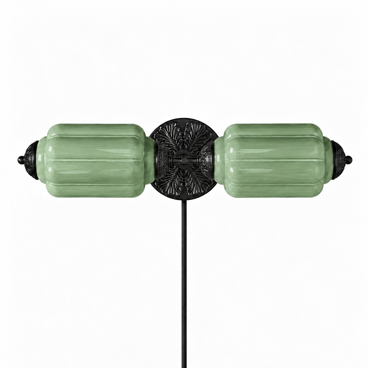 Eloise fluted milk-glass plug-in wall sconce