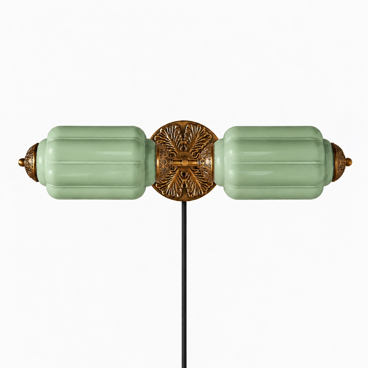 Eloise fluted milk-glass plug-in wall sconce