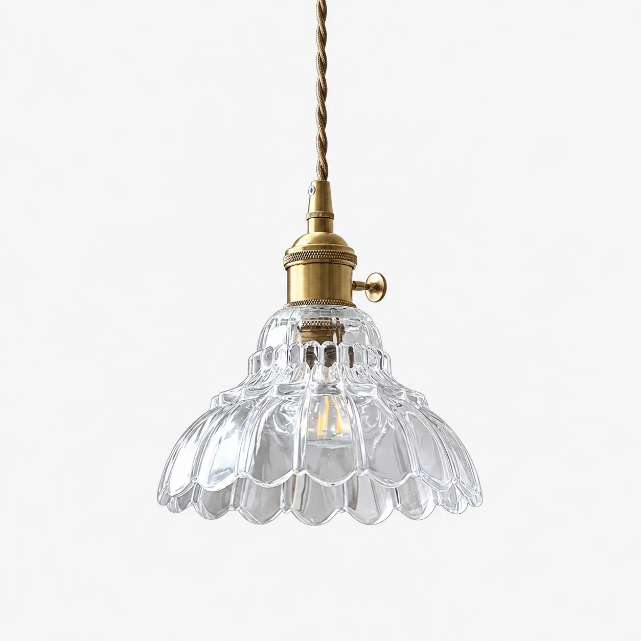 Clear Bell Flower glass pendant light
